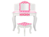 Three-Fold Mirror Single-Drawing Curved Foot Children Dressing Table Red Dots 86853983