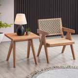 Beige and Natural Accent Chair B062P209169
