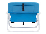 56*60*63cm Load-Bearing 100kg Blue Oxford Cloth White Iron Frame Beach Chair 70107311