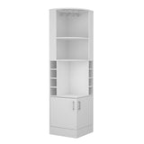 Syrah Corner Bar Cabinet, Two External Shelves White B070102687