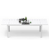 Patio Dining Expandable Table, Metal Aluminum Outdoor Table for 6-8 Person Rectangular Table for W1859P253350