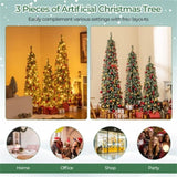 3-Piece Slim Pencil Christmas Tree Set - 216302505 Branch Tips, Simulated Snow 90263291