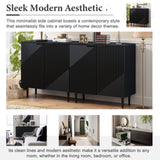Mirod Modern Minimalist Side Cabinet with Adjustable Shelves ,Stylish Geometric Door Design,Ample N760P221050B