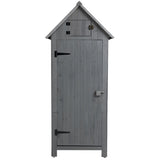 ZNTS 30.3"L X 21.3"W X 70.5"H Outdoor Storage Cabinet Tool Shed Wooden Garden Shed Gray W142267668