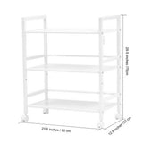 ZNTS Widen 3 Tiers Multi-functional Storage Cart Ivory White 09833903
