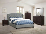 Modern Bedroom Nightstand Brown Color Drawers Bed Side Table Rubberwood HSESF00F4861