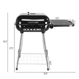 ZNTS 28" Portable Charcoal Grill with Wheels and Foldable Side Shelf, Large BBQ Smoker with Adjustable 33449363