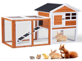 Wooden Rabbit Hutch Outdoor Chicken Coop Indoor Bunny Cage with Run, Guinea Pig House Pet House with 89109545