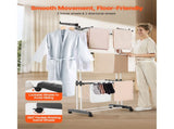 4-Tier Drying Rack, Sturdy Laundry Drying Rack with Wheels and 24 Rods, Wings Foldable, 82976912