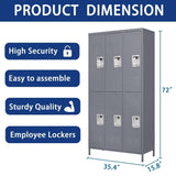 ZNTS 6 Door 72"H Metal Lockers With Lock for Employees,Storage Locker Cabinet for Home Gym Office School 70100084