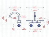 2 Handles Bathroom Sink Faucet, Oil Rubbed Bronze Centerset RV Bathroom Faucets for 2/3 Hole pop-up 60655507