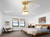 Hot sales 42 Inch Indoor Ceiling Fan With Dimmable LED Light 3 Solid Wood Blades Remote Control W2991P522816