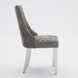 Rayon Cloth Flocking Chenille Dining Chairs Channel Kitchen Dinner Chair Comfy Fabric Upholstered W1143P293316