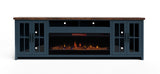 97 inch Fireplace TV Stand Console for TVs up to 100 inches, Minimal Assembly, Blue Denim and B108P160235