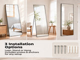Wall Full Length Mirror, Standing Mirror Full Body with Aluminium Frame, Cloakroom Modern 89177240