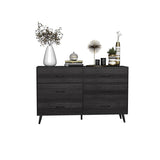 Double-row, 3-layer, 6-drawer cabinet with high legs, fabric-covered drawer, particle board, 98385387
