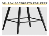 2 Pcs Brown PU Swivel Bar Stools with Open Backrest & Metal Legs 84895321