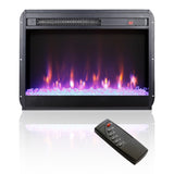 ZNTS 23 inch electric fireplace insert, ultra thin heater crystal & realistic flame, remote control 54886294