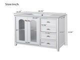 36.02-inch bathroom vanity with two soft-close doors, adjustable shelves and three drawers N729P184710K