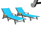 Outdoor Pool Lounge Chairs Set of 2, HDPE Patio Lounge Chair with Wheels, Chaise Lounge Chair for W1859P615619