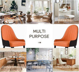 Modern PU sponge-filled dining chair, solid wood metal legs, suitable for restaurants, living rooms W1535119450