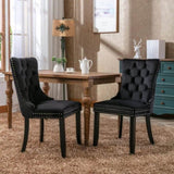 Modern, High-end Tufted Solid Wood Contemporary Velvet Upholstered Dining Chair with Wood Legs 42967936