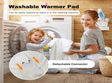71 x 31 Inch White Massage Bed Warmer Heating Pad with 5 Heat Settings Machine Washable Design 59519668