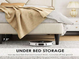 Queen Size Bed Frame with Storage Headboard, Platform Bed No Noise, Mattress Foundation Strong W2896P208878