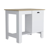 Atenea Kitchen Island, Single Door Cabinet, Shelf White / Macadamia B200P239597
