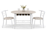 (85x60x76cm) Oak Grain PVC White Paint Breakfast Table and Chair Set Larger Version 97882164