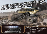 2026 2 Batteries 112 Rock Crawler Rechargeable Off Road Truck 4WD , golden Metal Shell LED 70580711