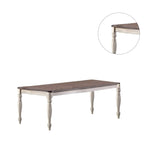 Transitional Style 1pc Table w 2x Leaves Antique White Finish Oak Top Rectangle Table Kitchen B011P222503