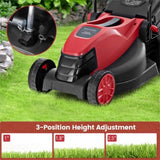 10 ampere 13 inch electric rope lawn mower with dual safety switches -Red 49464649