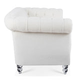 84.65" Rolled Arm Chesterfield 3 Seater Sofa W68058494