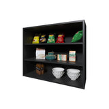 Chinle Wall Cabinet in Melamine with Open Storage, Black B128P244992