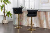 COOLMORE Swivel Bar Stools Set of 2 Adjustable Counter Height Chairs with Footrest for Kitchen, W1539103098