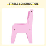 Kids Study Desk and Chair Set with Storage, Pink MDF, 60.5*41.5*50cm 42843739