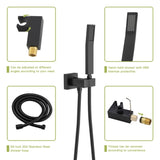 Dual Shower Head - 10 Inch Wall Mounted Square Shower System with Rough-in Valve,Matte black W124357631