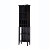 Wooden Wine bottle rack Metal wine glass rack Four shelves Red Cocoa color Espresso B107P239126