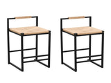 Set of 2 Bar Stools with Back Paper Woven Counter Height Dining Chairs for Kitchen, Home 59392593
