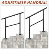 Hand Rails for Outdoor Steps, 3-4 Step Handrail 2 Pack T3210P298173