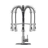 Commercial Modern Single Handle Spring High Arc Kitchen Faucet Brushed Nickel JYD0674BN