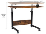Rolling & Height adjustable P2 15MM Chipboard & Steel Side Table with Baffle 74177714