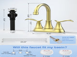 Bathroom Faucet Brushed Gold with Pop-up Drain & Supply Hoses 2-Handle 360 Degree High Arc Swivel 28291846