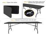 6 ft Rectangular Black Plastic Folding 41651635
