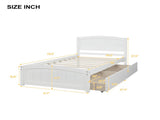 Twin size Platform Bed with Two Drawers, White WF194280AAK