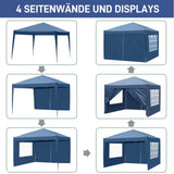 ZNTS 3 x 3m Two Doors & Two Windows Practical Waterproof Right-Angle Folding Tent Blue 68801768