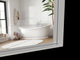 60"x40" Oversized Modern Rectangle Bathroom Mirror with Silver Frame Decorative Large Wall Mirrors W708P297600