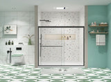 Bypass shower door, sliding door, with 1/4" tempered glass and Matted black finish 56-60"x70" W2122131032