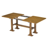 Farmhouse 76inch 6-Piece Extendable Dining Table Set Trestle Kitchen Table Set with 18inch Removable 31570954